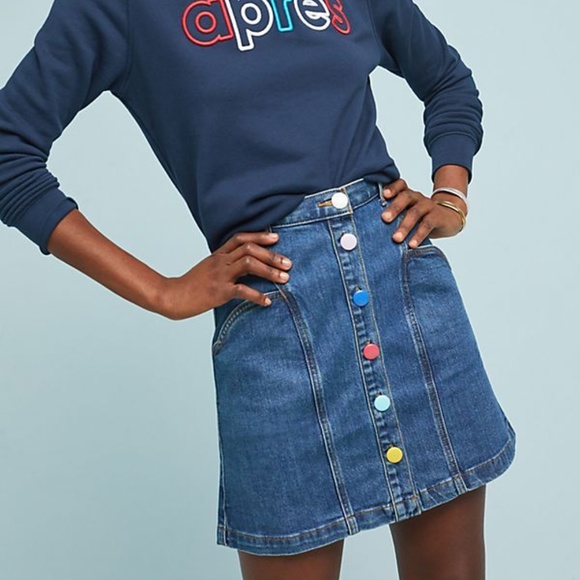 Anthropologie Dresses & Skirts - Pilcro and the Letterpress A-Line Denim Skirt 0
